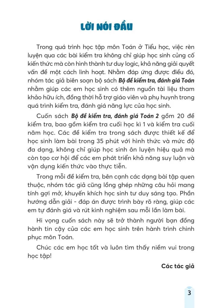 BỘ ĐỀ KIỂM TRA, ĐÁNH GIÁ TOÁN LỚP 2 (Theo chương trình GDPT 2018)